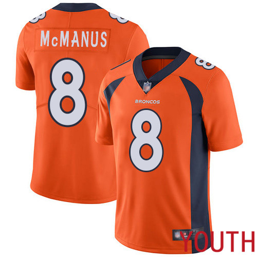 Youth Denver Broncos 8 Brandon McManus Orange Team Color Vapor Untouchable Limited Player Football NFL Jersey